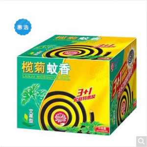 榄菊 3+1 艾草蚊香家庭特惠装 30盘/盒 绿色（单位：盒）