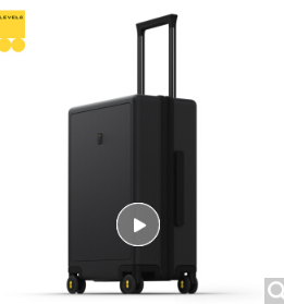 地平线8号（LEVEL8）行李箱旅行箱登机箱20英寸德国科思创PC箱体男女拉杆箱 黑色