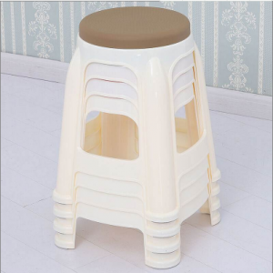 华恺之星凳子休闲椅子小板凳子圆凳加厚塑料凳子咖色（把）