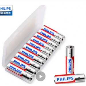 飞利浦（PHILIPS）5号碱性电池10粒 适用于门锁/数码相机/玩具/鼠标/遥控器/计算器/血压计/话筒等LR6AA五号